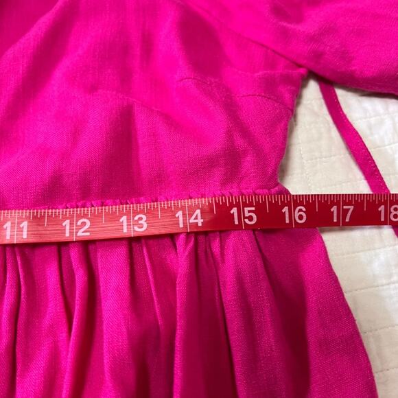 Hot Pink Open Back Summer Dress With Ties Size Small - Picture 6 of 7